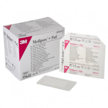 1 3564Е Повязка адгезивная  для покрытия ран Medipore+PAD(Медипор+ПАД) ,  гипоаллергенная размером: 6х10см