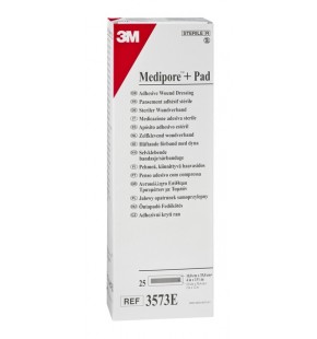 3573Е Повязка адгезивная для покрытия ран Medipore+PAD(Медипор+ПАД), гипоаллергенная размером: 10см х 35см
