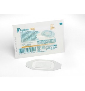Наклейка прозрачная  пленочная для закрытия ран и фиксации катетеров Tegaderm+Pad(Тегадерм+ПАД), размером 5 см x 7 см (3582)