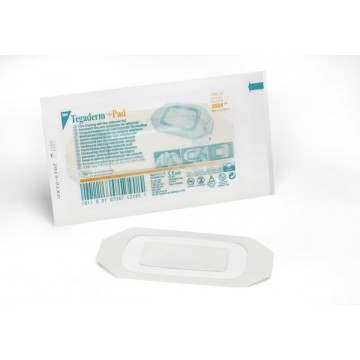 Наклейка прозрачная  пленочная для закрытия ран и фиксации катетеров Tegaderm+Pad(Тегадерм+ПАД),  размером 6 см x 10 см (3584)